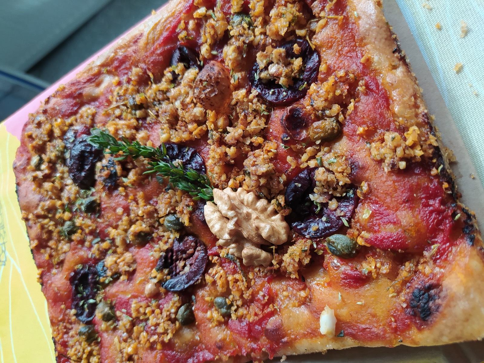 A styled focaccia, plated for a launch event