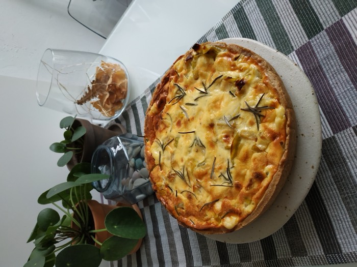 A savoury tart with rosemary