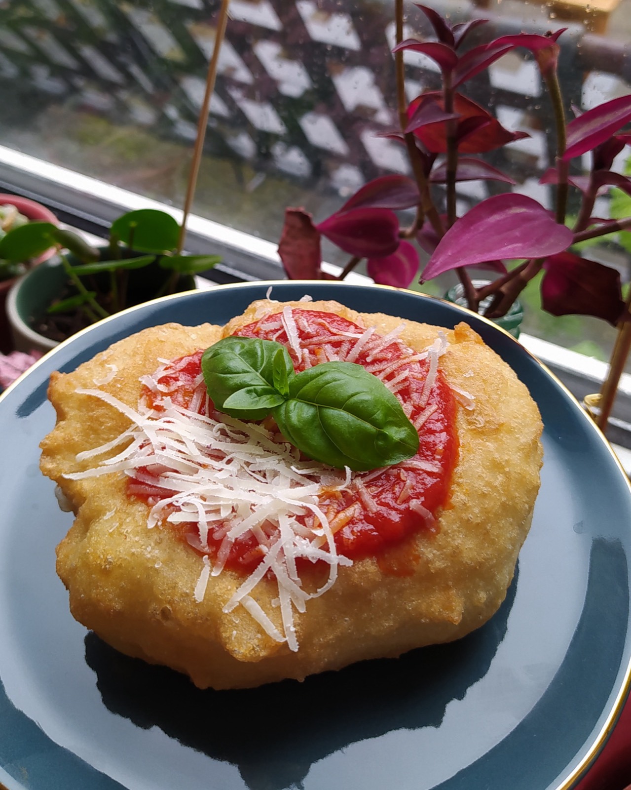 Neapolitan pizza dough being shaped